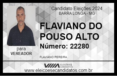 Candidato FLAVIANO DO POUSO ALTO 2024 - BARRA LONGA - Eleições