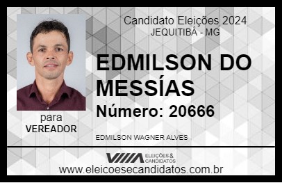 Candidato EDMILSON DO MESSÍAS 2024 - JEQUITIBÁ - Eleições