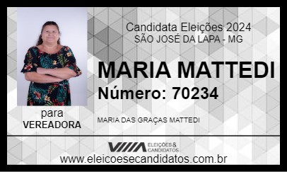 Candidato MARIA MATTEDI 2024 - SÃO JOSÉ DA LAPA - Eleições