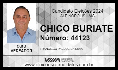 Candidato CHICO BURIATE 2024 - ALPINÓPOLIS - Eleições