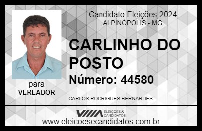 Candidato CARLINHO DO POSTO 2024 - ALPINÓPOLIS - Eleições