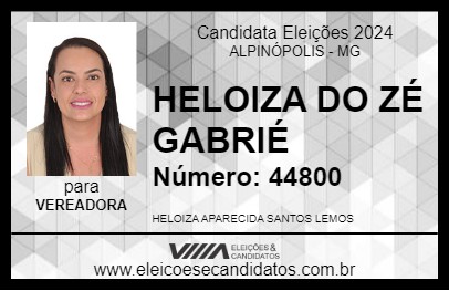 Candidato HELOIZA DO ZÉ GABRIÉ 2024 - ALPINÓPOLIS - Eleições