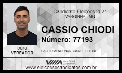 Candidato CASSIO CHIODI 2024 - VARGINHA - Eleições