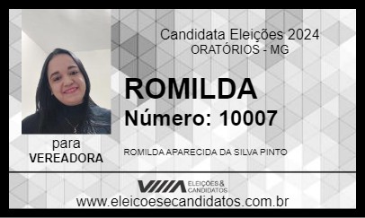 Candidato ROMILDA 2024 - ORATÓRIOS - Eleições