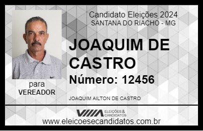 Candidato JOAQUIM DE CASTRO 2024 - SANTANA DO RIACHO - Eleições