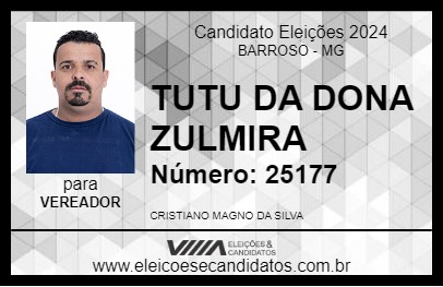 Candidato TUTU DA DONA ZULMIRA 2024 - BARROSO - Eleições