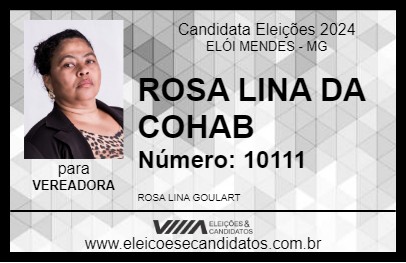 Candidato ROSA LINA DA COHAB 2024 - ELÓI MENDES - Eleições