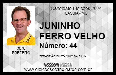 Candidato JUNINHO FERRO VELHO 2024 - CÁSSIA - Eleições