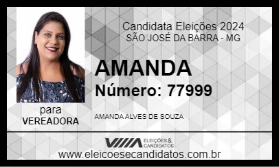 Candidato AMANDA 2024 - SÃO JOSÉ DA BARRA - Eleições