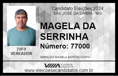 Candidato MAGELA DA SERRINHA 2024 - SÃO JOSÉ DA BARRA - Eleições