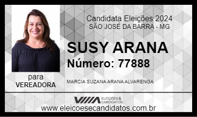 Candidato SUSY ARANA 2024 - SÃO JOSÉ DA BARRA - Eleições