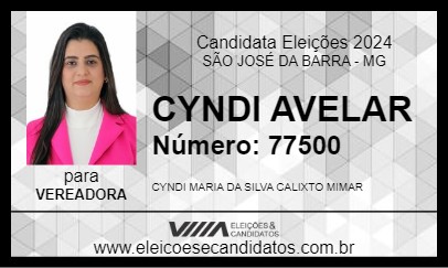 Candidato CYNDI AVELAR 2024 - SÃO JOSÉ DA BARRA - Eleições