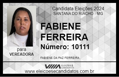 Candidato FABIENE FERREIRA 2024 - SANTANA DO RIACHO - Eleições