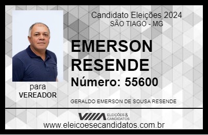 Candidato EMERSON RESENDE 2024 - SÃO TIAGO - Eleições