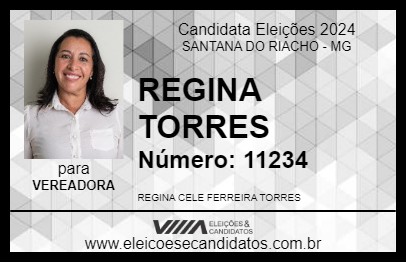 Candidato REGINA TORRES 2024 - SANTANA DO RIACHO - Eleições