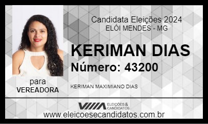 Candidato KERIMAN DIAS 2024 - ELÓI MENDES - Eleições