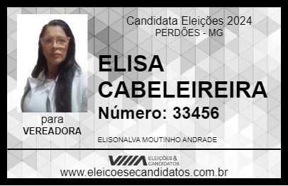 Candidato ELISA CABELEIREIRA 2024 - PERDÕES - Eleições