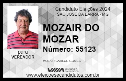 Candidato MOZAIR DO MOZAR 2024 - SÃO JOSÉ DA BARRA - Eleições