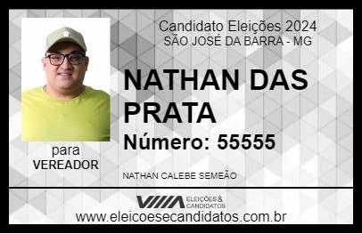 Candidato NATHAN DAS PRATA 2024 - SÃO JOSÉ DA BARRA - Eleições