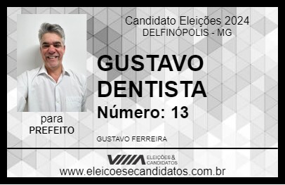 Candidato GUSTAVO DENTISTA 2024 - DELFINÓPOLIS - Eleições