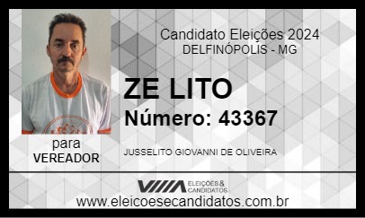 Candidato ZE LITO 2024 - DELFINÓPOLIS - Eleições