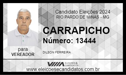 Candidato CARRAPICHO 2024 - RIO PARDO DE MINAS - Eleições