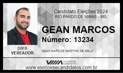 Candidato GEAN MARCOS 2024 - RIO PARDO DE MINAS - Eleições