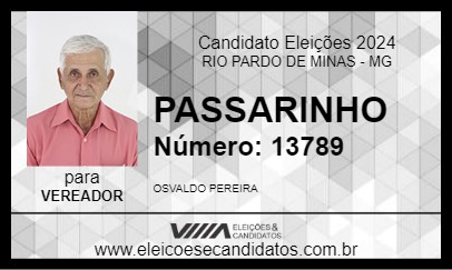 Candidato PASSARINHO 2024 - RIO PARDO DE MINAS - Eleições