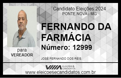 Candidato FERNANDO DA FARMÁCIA 2024 - PONTE NOVA - Eleições