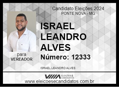 Candidato ISRAEL LEANDRO ALVES 2024 - PONTE NOVA - Eleições