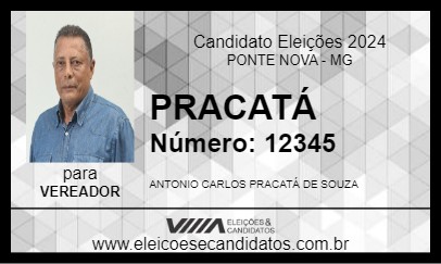 Candidato PRACATÁ 2024 - PONTE NOVA - Eleições