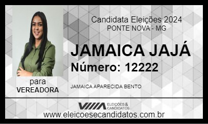 Candidato JAMAICA JAJÁ 2024 - PONTE NOVA - Eleições