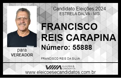 Candidato FRANCISCO REIS CARAPINA 2024 - ESTRELA DALVA - Eleições