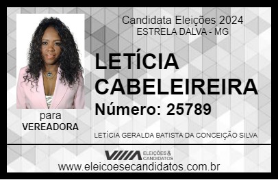 Candidato LETÍCIA CABELEIREIRA 2024 - ESTRELA DALVA - Eleições