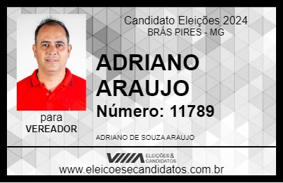 Candidato ADRIANO ARAUJO 2024 - BRÁS PIRES - Eleições