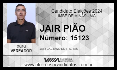 Candidato JAIR PIÃO 2024 - IMBÉ DE MINAS - Eleições