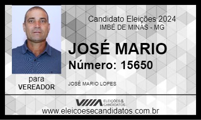 Candidato JOSÉ MARIO 2024 - IMBÉ DE MINAS - Eleições