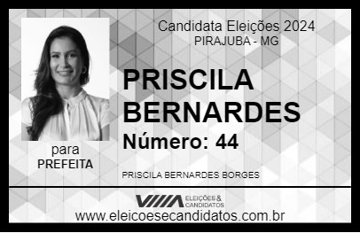 Candidato PRISCILA BERNARDES 2024 - PIRAJUBA - Eleições