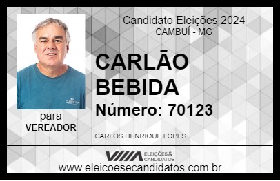 Candidato CARLÃO BEBIDA 2024 - CAMBUÍ - Eleições