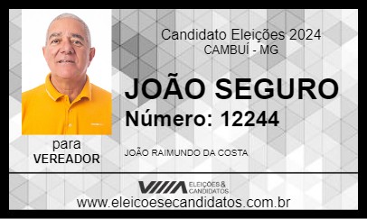 Candidato JOÃO SEGURO 2024 - CAMBUÍ - Eleições