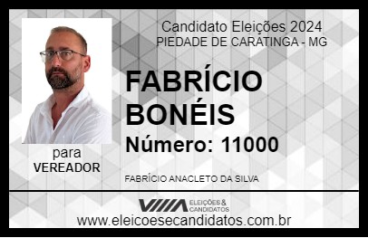 Candidato FABRÍCIO BONÉIS 2024 - PIEDADE DE CARATINGA - Eleições