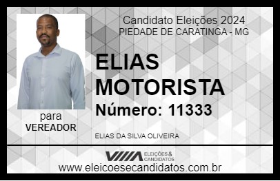 Candidato ELIAS MOTORISTA 2024 - PIEDADE DE CARATINGA - Eleições