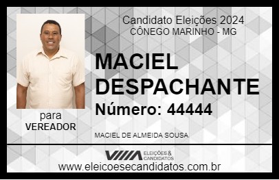 Candidato MACIEL DESPACHANTE 2024 - CÔNEGO MARINHO - Eleições