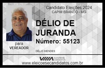 Candidato DÉLIO DE JURANDA 2024 - CAPIM BRANCO - Eleições