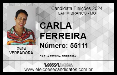 Candidato CARLA FERREIRA 2024 - CAPIM BRANCO - Eleições