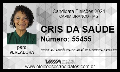 Candidato CRIS DA SAÚDE 2024 - CAPIM BRANCO - Eleições