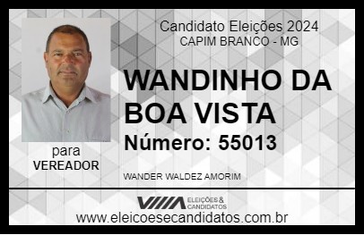 Candidato WANDINHO DA BOA VISTA 2024 - CAPIM BRANCO - Eleições