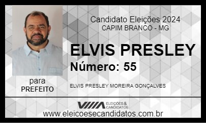 Candidato ELVIS PRESLEY 2024 - CAPIM BRANCO - Eleições