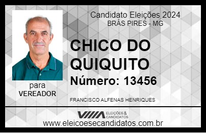 Candidato CHICO DO QUIQUITO 2024 - BRÁS PIRES - Eleições