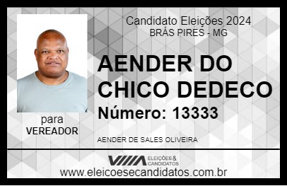 Candidato AENDER DO CHICO DEDECO 2024 - BRÁS PIRES - Eleições